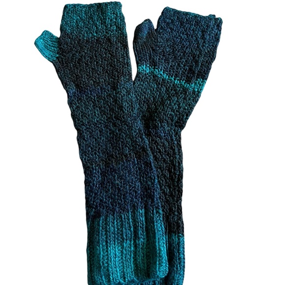 NWT! Garnet Hill Long Fingerless Knit Gloves, 3 color options - Picture 2 of 13